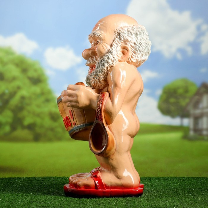 Садовая фигура  Садовая фигура "Банщик Иди в баню" 32х35х60см