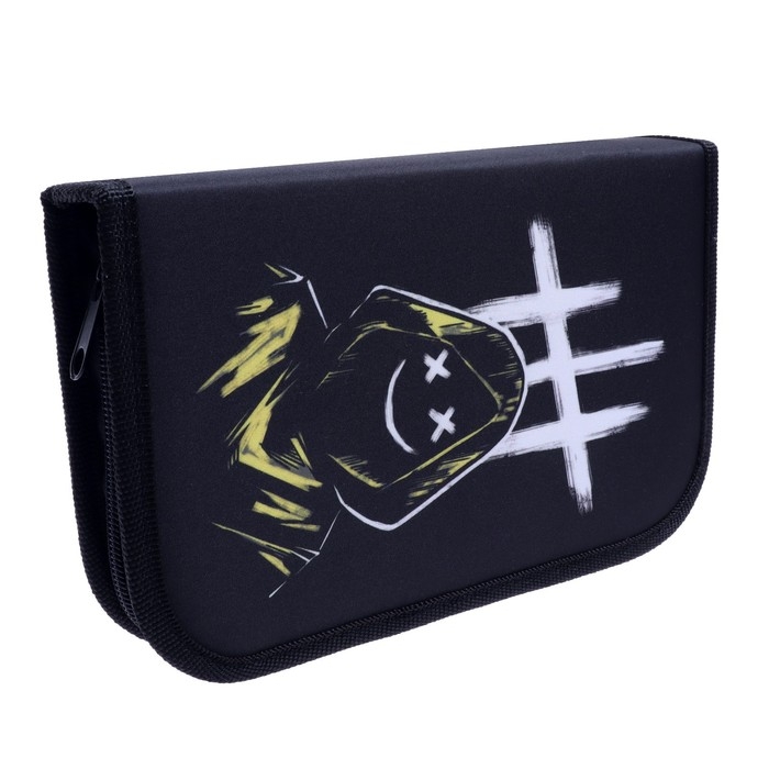 Пенал 1 секция, 130 х 210 х 40 мм, 2 откидные планки, тканевый, Calligrata TOP, Content Пенал 1 секция, 130 х 210 х 40 мм, 2 откидные планки, тканевый, Calligrata TOP, Content "Маска"