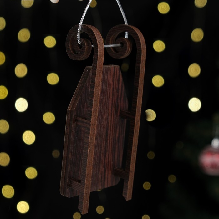 Елочное украшение Елочное украшение "Саночки №4", 12,5 х 6 см