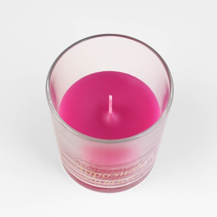 Свеча в стакане ароматическая  Свеча в стакане ароматическая "Морозная вишня", 6,5х8 см, бордовый