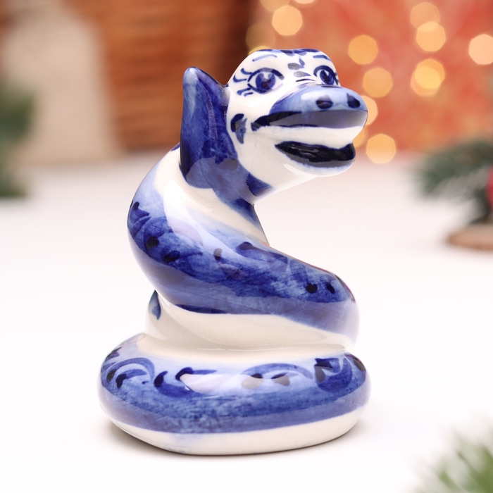 Сувенир Сувенир "Змея", №8, гжель, 8 см