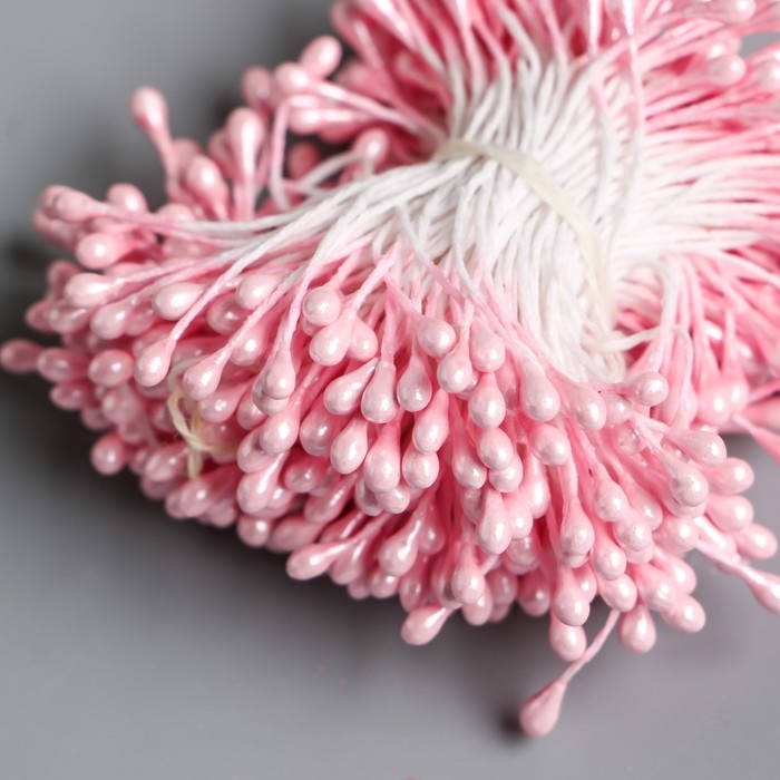 Тычинки для цветов Тычинки для цветов "Капельки глянец светло-розовые" набор 300 шт длина 6 см