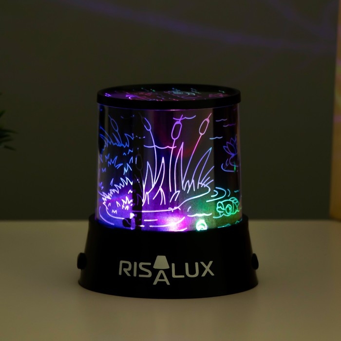 Ночник-проектор Ночник-проектор "Квакушки" LED USB/от батареек черный 10,8х10,8х11,5 см RISALUX