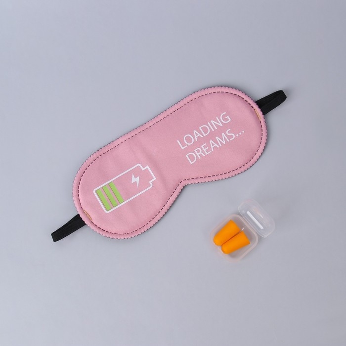 Набор туристический: маска для сна, беруши в футляре Набор туристический: маска для сна, беруши в футляре