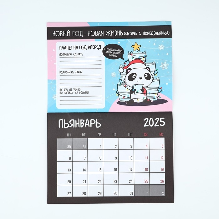 Календарь 2025 настенный, планинг «Новый год: Жизненный», 29 х 21 см Календарь 2025 настенный, планинг «Новый год: Жизненный», 29 х 21 см