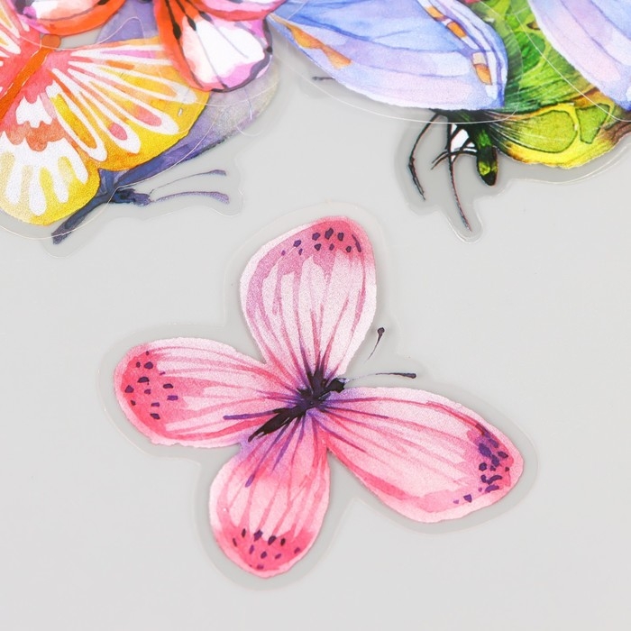 Наклейки PVC Наклейки PVC "Бабочки и акварель" набор 40 шт 8х7 см