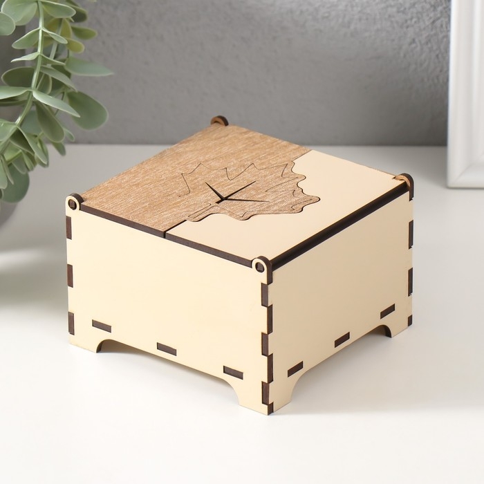 Шкатулка комбинированная  Шкатулка комбинированная "Лист" 10,5х10х7 см