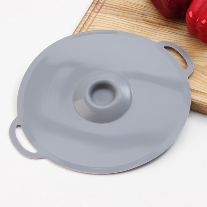 Крышка универсальная Доляна, силикон, d=22,5 см, цвет серый Крышка универсальная Доляна, силикон, d=22,5 см, цвет серый