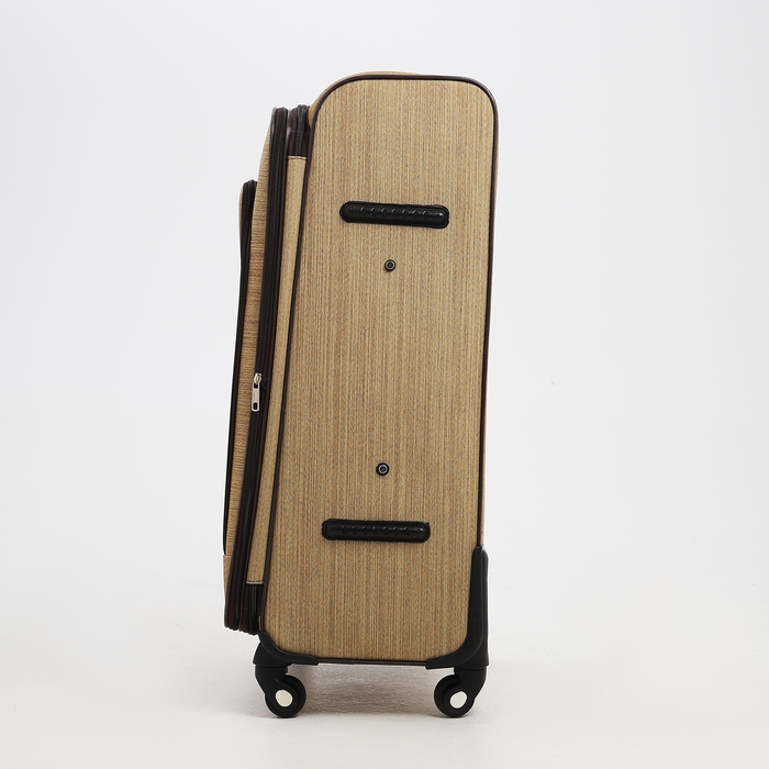 Чемодан большой 95 л (L), отдел на молнии, с расширением, кодовый замок, 4 колеса, наружный карман, цвет бежевый Чемодан большой 95 л (L), отдел на молнии, с расширением, кодовый замок, 4 колеса, наружный карман, цвет бежевый