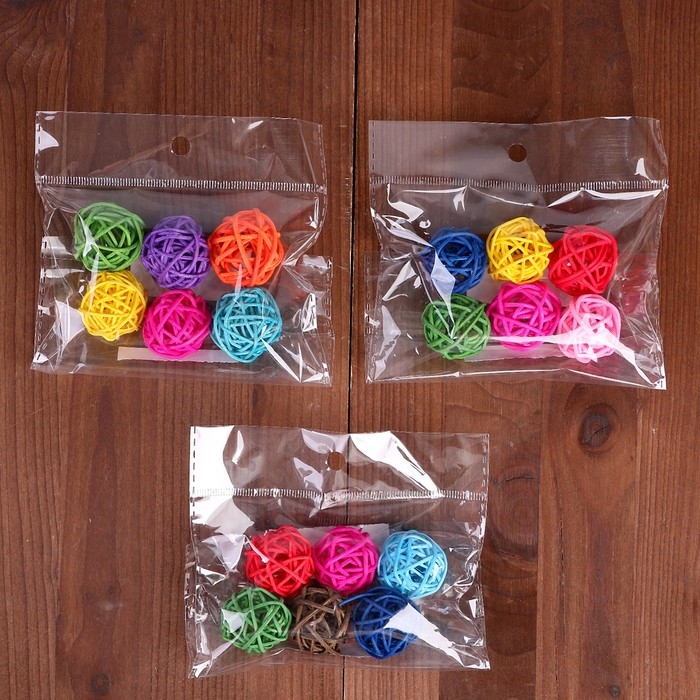 Шар декоративный из лозы, набор 6 шт., размер 1 шт. — 3 см, цвет МИКС Шар декоративный из лозы, набор 6 шт., размер 1 шт. — 3 см, цвет МИКС