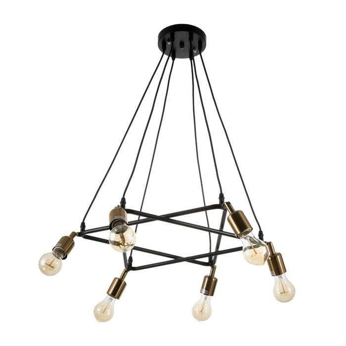 Люстра "Техно" 6хЕ27 черный 65х65х100 см BayerLux