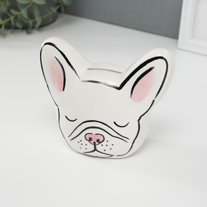 Копилка керамика Копилка керамика "Белый бульдог" 8х14,5х12,1 см