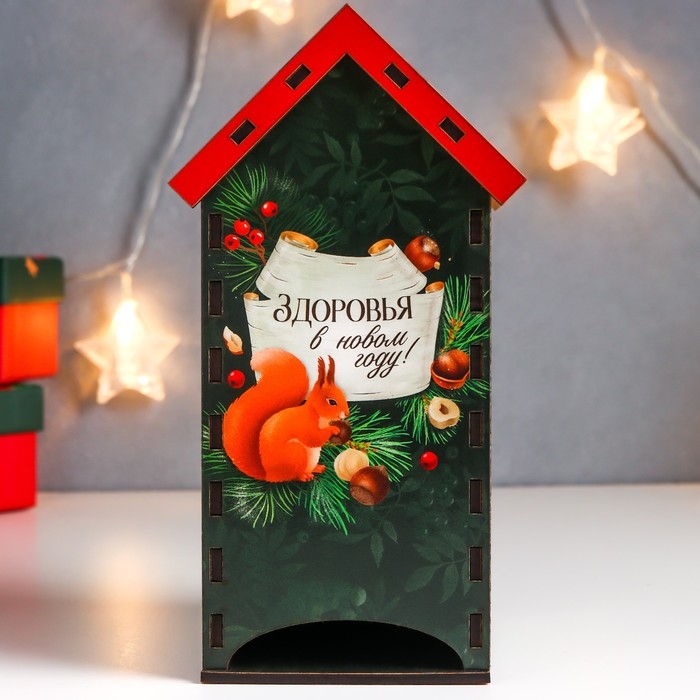 Новогодний чайный домик Новогодний чайный домик "Белочка" 20х10,5х9,5 см