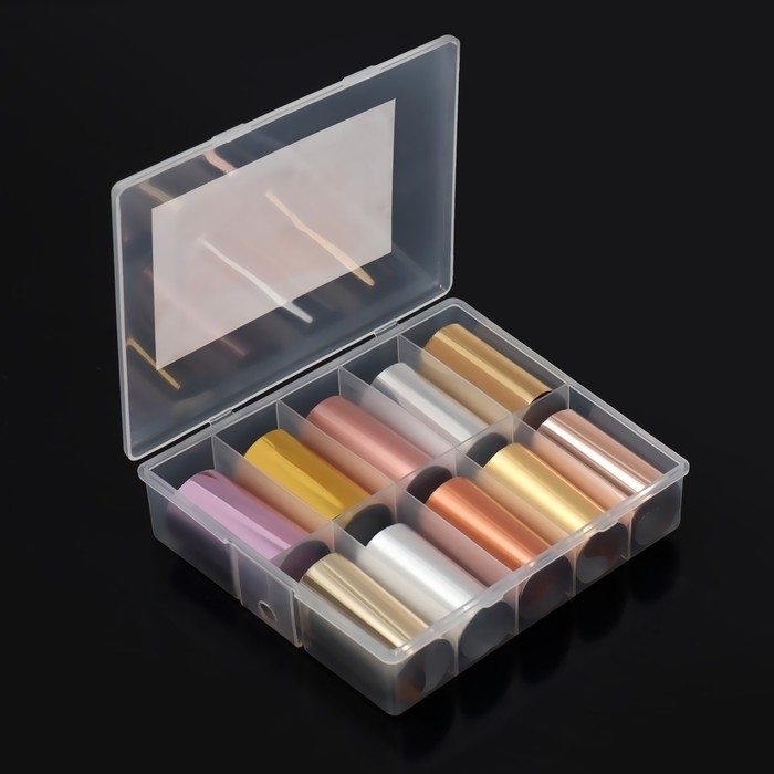 Набор фольги для ногтей «NUDE», 4 × 40 см, 10 шт, в пластиковом органайзере