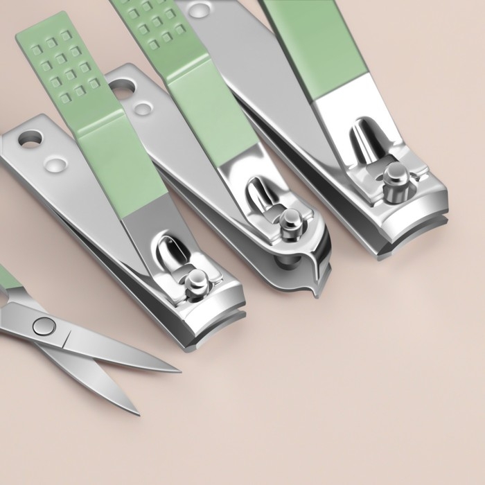 Набор маникюрный, 12 предметов, в футляре, цвет ментоловый Набор маникюрный, 12 предметов, в футляре, цвет ментоловый