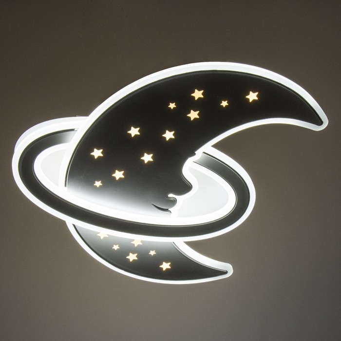 Люстра с ПДУ Люстра с ПДУ "Месяц" LED 145Вт 3000-6000К диммер белый 50х50х8 см BayerLux