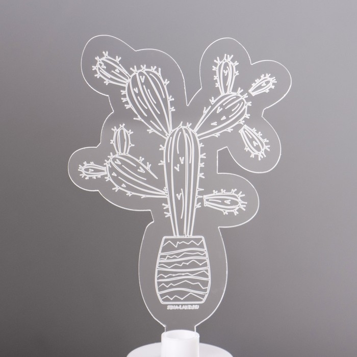 Светильник  Светильник "Кактус" LED RGB 6 цветов от батареек LR1130, 3шт 7х10,5 см RISALUX