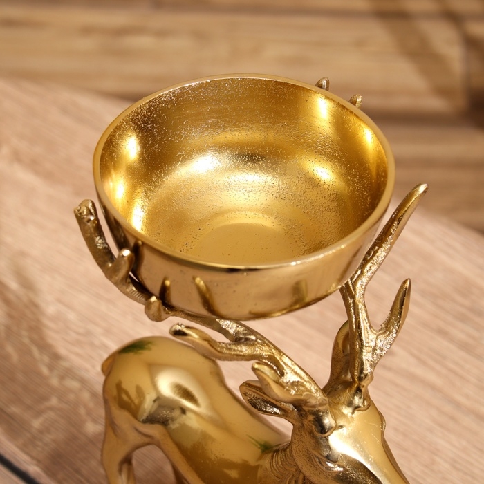 Подсвечник Подсвечник "Олень" алюминий 19х12х28 см