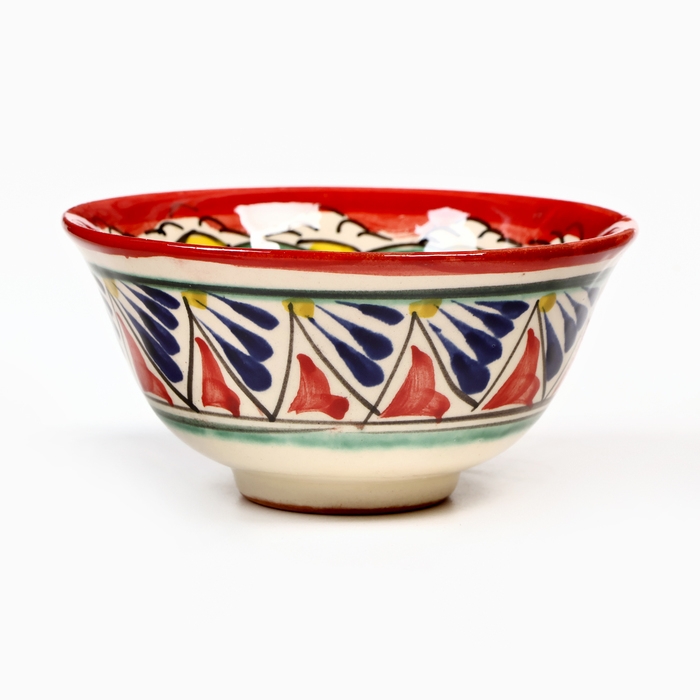 Пиала чайная Риштанская керамика Пиала чайная Риштанская керамика "Узоры" большая, 11 см, микс