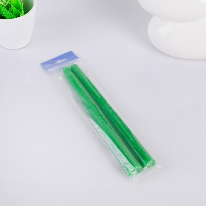 Набор свечей античных, 2,2х 25  см, лакированная 2 штуки, зелёный Набор свечей античных, 2,2х 25  см, лакированная 2 штуки, зелёный