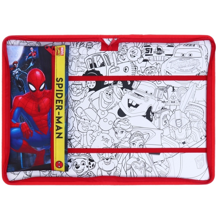 Папка для труда А4 с пеналом, на молнии, текстиль, Человек-паук Папка для труда А4 с пеналом, на молнии, текстиль, Человек-паук