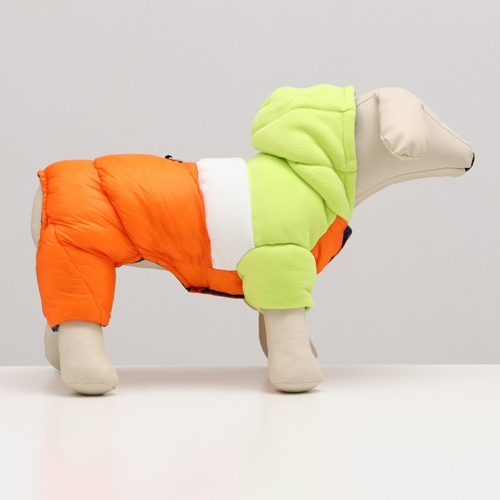 Комбинезон "Эльф", размер 12 (ДС 28 см, ОГ 38 см, ОШ 27 см), салатово-оранжевый