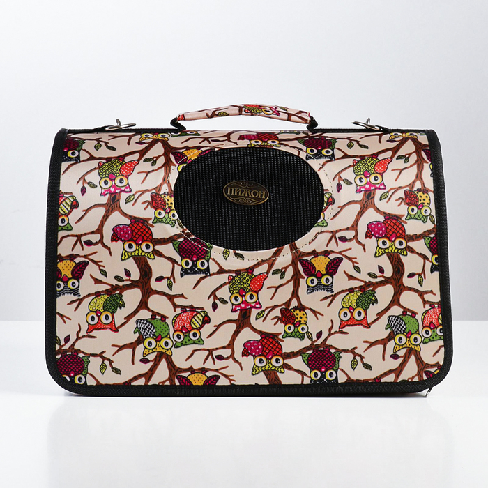 Сумка - переноска для животных  Сумка - переноска для животных "Совы", размер S, 37,5 х 17 х 22 см