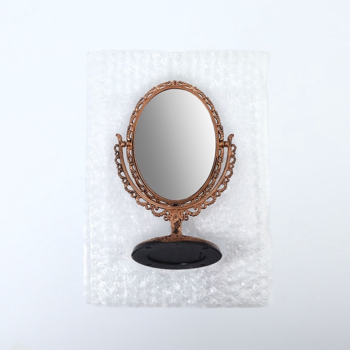 Зеркало настольное, двустороннее, с увеличением, зеркальная поверхность 8,5 × 12,1 см, цвет бронзовый Зеркало настольное, двустороннее, с увеличением, зеркальная поверхность 8,5 × 12,1 см, цвет бронзовый