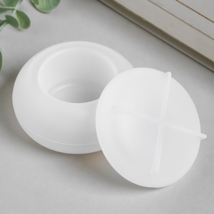 Молд силикон Молд силикон "Шкатулка круглая" с крышкой 7х7х3,5 см