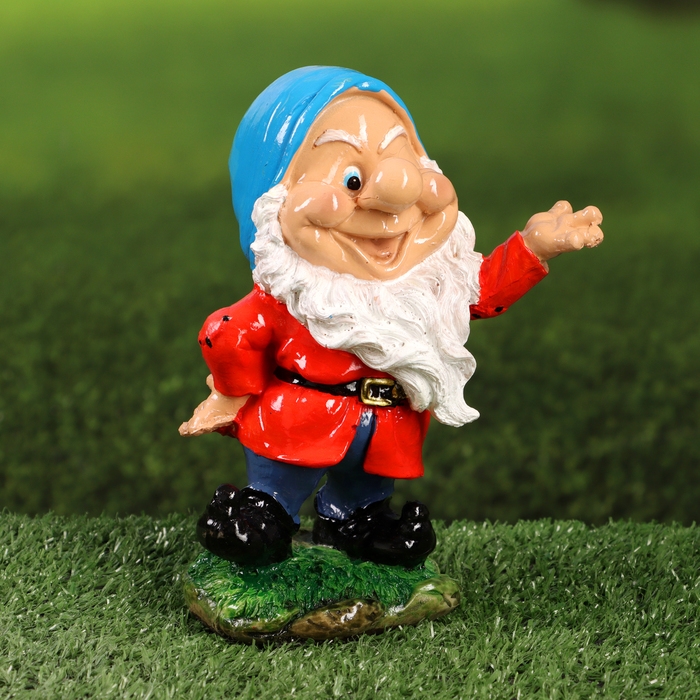 Садовая фигура  Садовая фигура "Гном руки в разные стороны" 13х10х17см