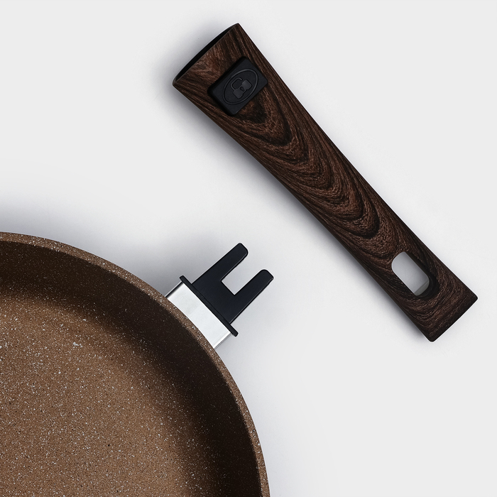 Сковорода Доляна «Брауни», d=26 см, съёмная ручка, стеклянная крышка, антипригарное покрытие, индукция