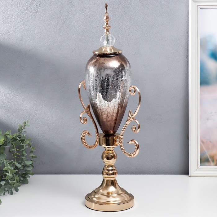 Сувенир интерьерный металл, стекло  Сувенир интерьерный металл, стекло "Мозаика" золото 56,5х15х24 см