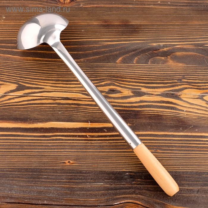 Поварешка для казана узбекская 46см, светлая деревянная ручка Поварешка для казана узбекская 46см, светлая деревянная ручка