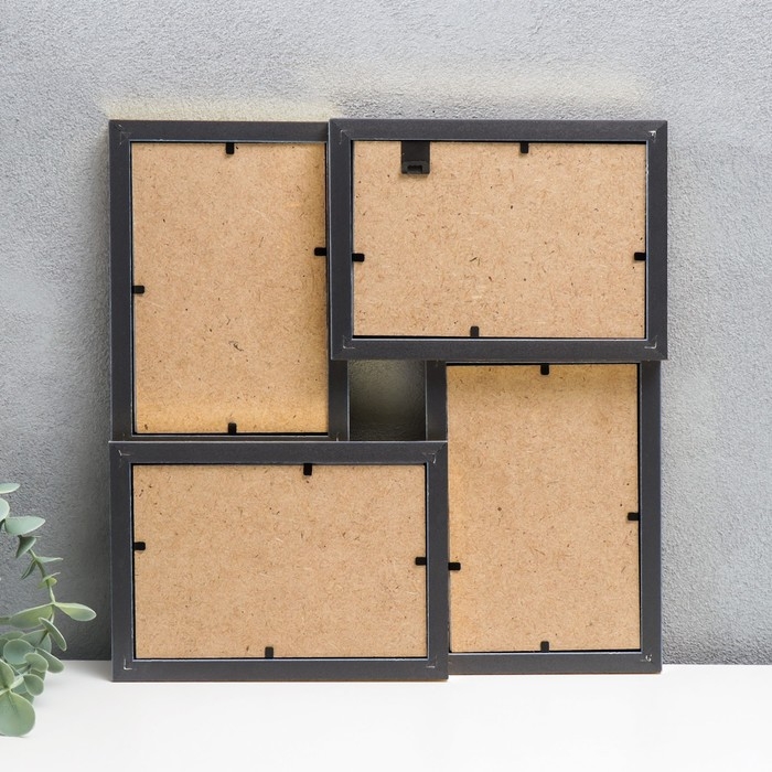 Фоторамка пластик на 4 фото  Фоторамка пластик на 4 фото "KRUZO", цв. золотой