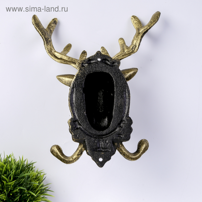 Крючки декоративные металл Крючки декоративные металл "Золотой олень" 22,5х18,5х9,5 см