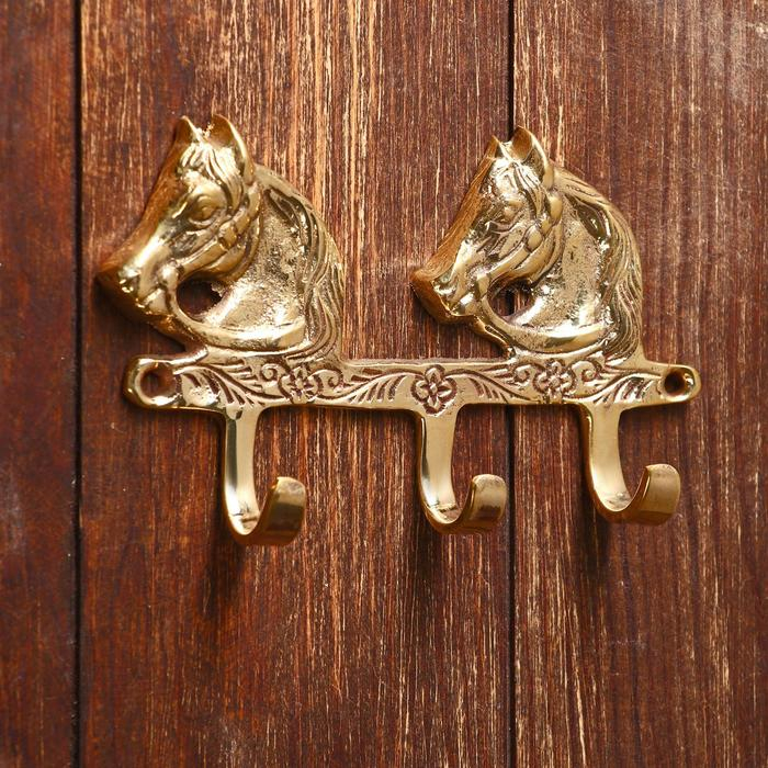 Ключница Ключница "Кони" латунь 14х9х3 см