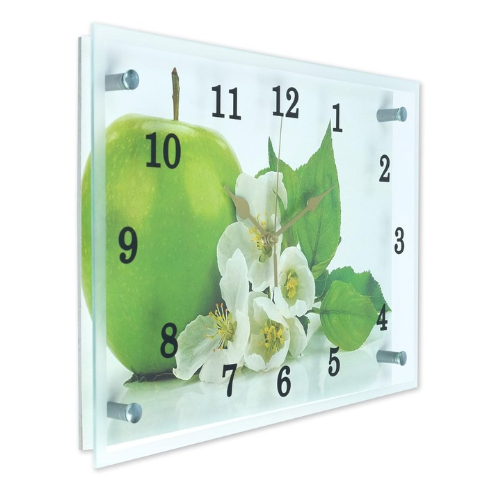 Часы-картина настенные, интерьерные  Часы-картина настенные, интерьерные "Яблоко", бесшумные, 25 х 35 см