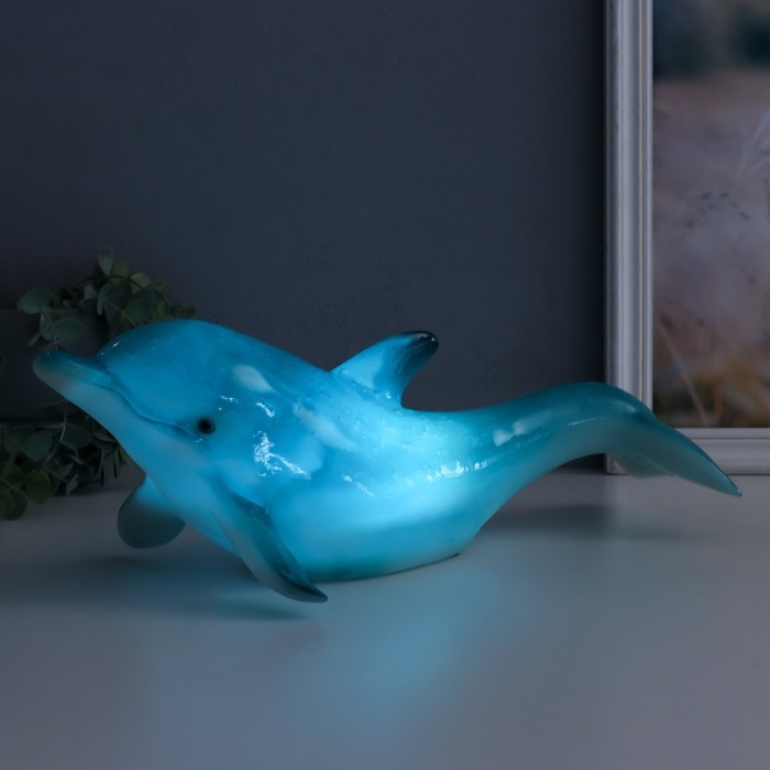 Сувенир полистоун свет Сувенир полистоун свет "Голубой дельфин" 14х17х42,5 см