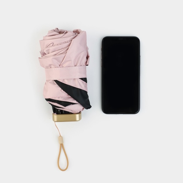 Зонт женский «Нюдовый минимализм», 6 спиц, складывается в размер телефона. Зонт женский «Нюдовый минимализм», 6 спиц, складывается в размер телефона.