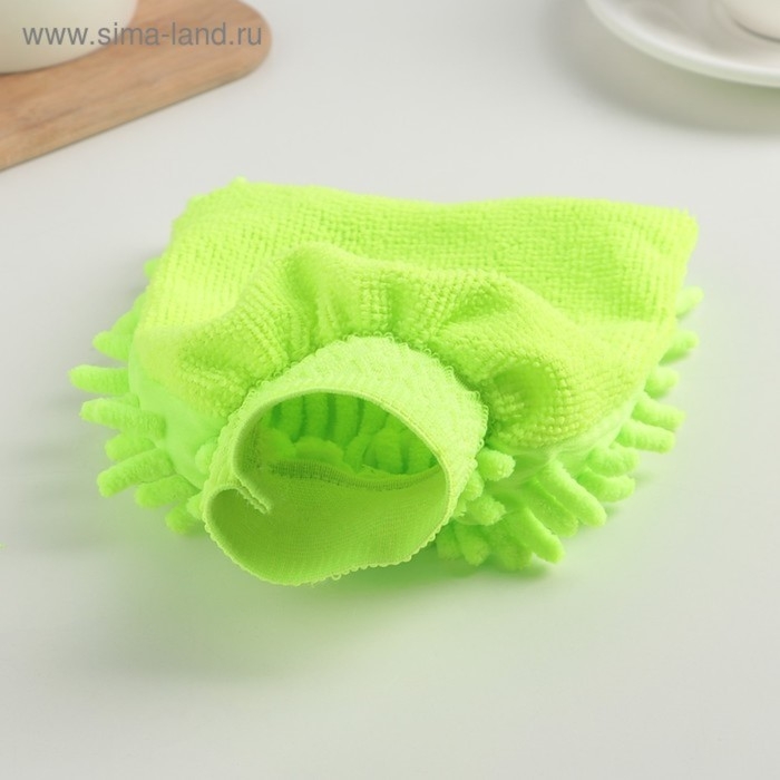 Варежка для уборки Доляна «Букли», микрофибра односторонняя, 15×20 см, цвет МИКС Варежка для уборки Доляна «Букли», микрофибра односторонняя, 15×20 см, цвет МИКС