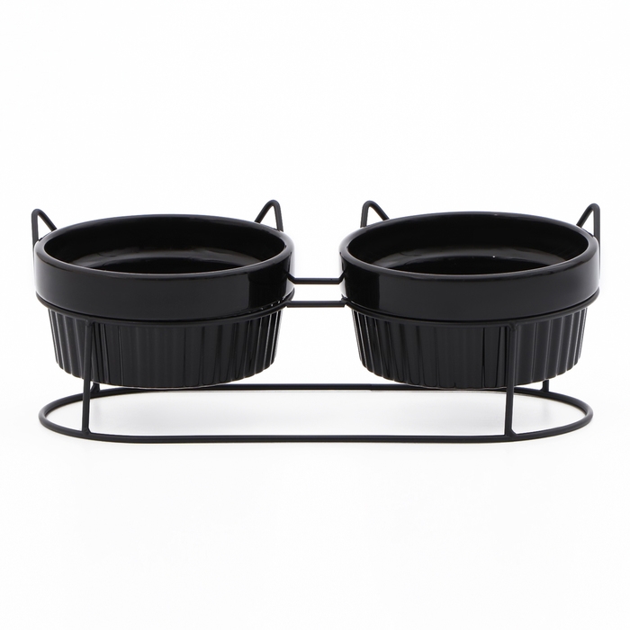 Миски керамические на подставке 2 х 250 мл Миски керамические на подставке 2 х 250 мл