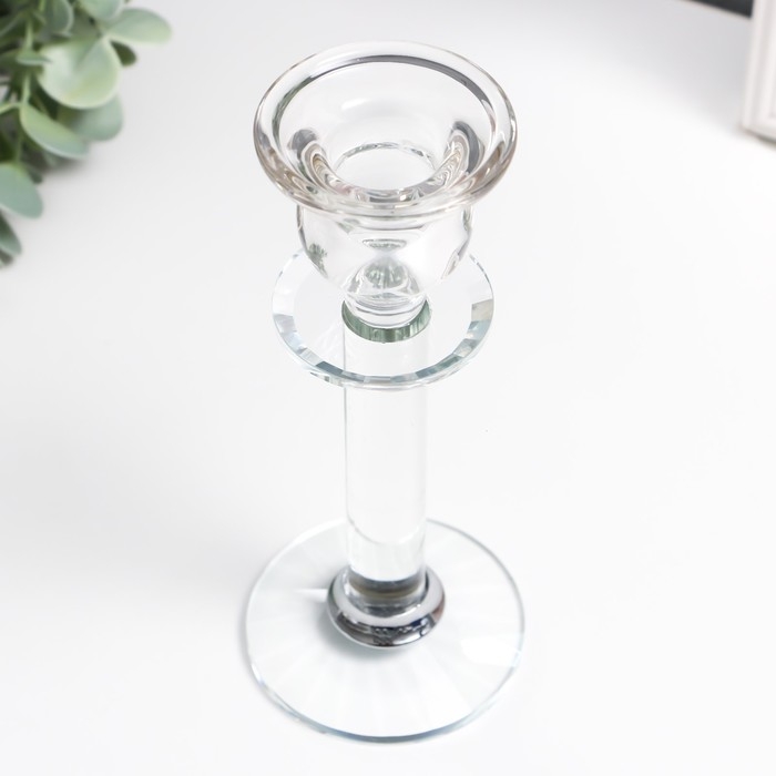 Подсвечник стекло на1 свечу Подсвечник стекло на1 свечу "Классика на ножке" прозрачный d=2,4 см 7х7х17,2 см