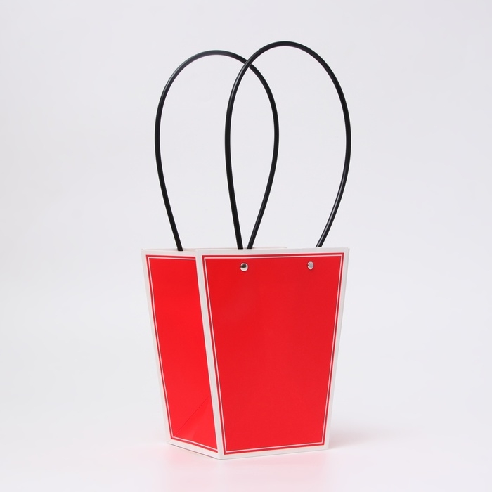 Сумка для цветов красная влагостойкая, 17x17-11.5x11.5-20 см 10 Сумка для цветов красная влагостойкая, 17x17-11.5x11.5-20 см 10