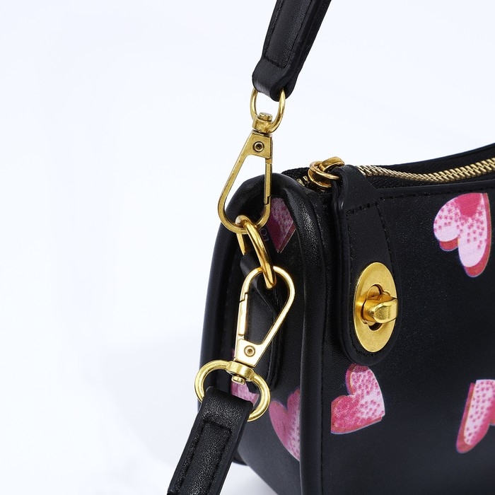 Сумка-багет на молнии, цвет чёрный Сумка-багет на молнии, цвет чёрный