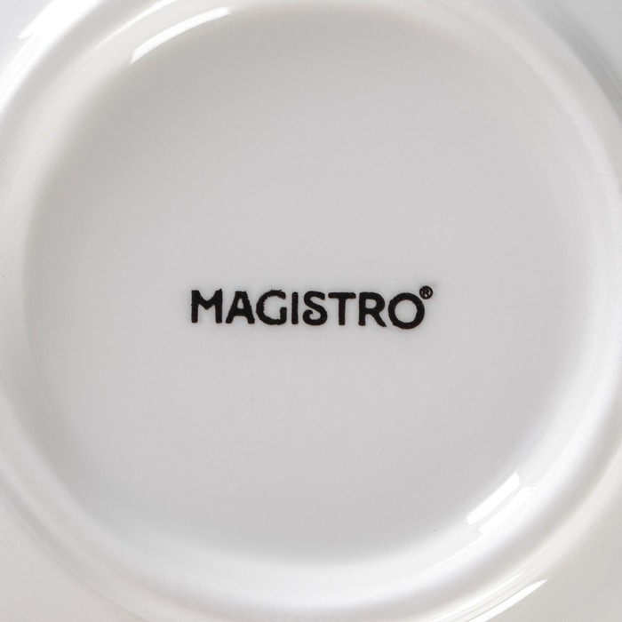 Тарелка фарфоровая для пасты Magistro «Церера», 400 мл, d=19,5 см, цвет голубой Тарелка фарфоровая для пасты Magistro «Церера», 400 мл, d=19,5 см, цвет голубой