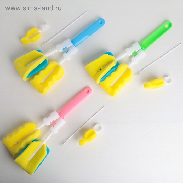 Набор ёршиков для посуды, 4 шт, цвет МИКС Набор ёршиков для посуды, 4 шт, цвет МИКС