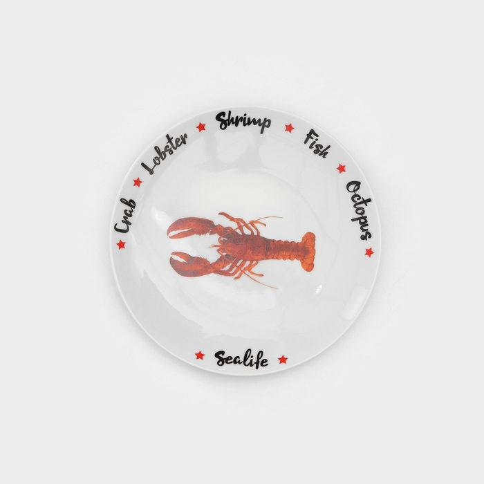 Набор фарфоровых тарелок для пиццы Sealife, 7 предметов, рисунок МИКС Набор фарфоровых тарелок для пиццы Sealife, 7 предметов, рисунок МИКС