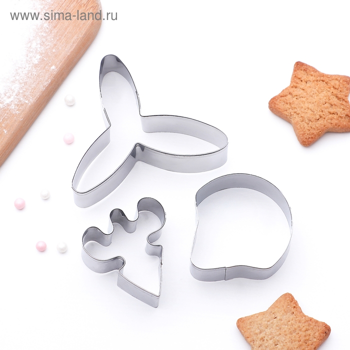 Набор форм для печенья Доляна «Лепестки орхидеи», 7×7 см, 3 шт, цвет серебристый Набор форм для печенья Доляна «Лепестки орхидеи», 7×7 см, 3 шт, цвет серебристый