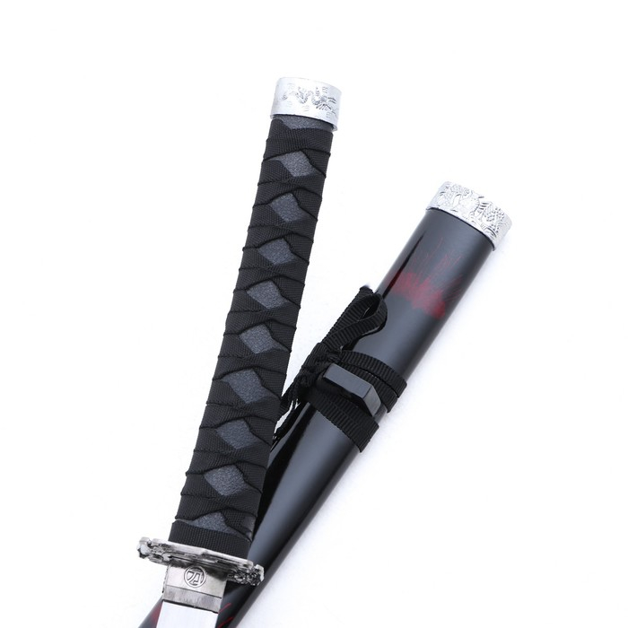 Сув. изделие катаны 3в1 на подставке, ножны дерево, черные с дымкой бордо глянец 51/77/100см Сув. изделие катаны 3в1 на подставке, ножны дерево, черные с дымкой бордо глянец 51/77/100см