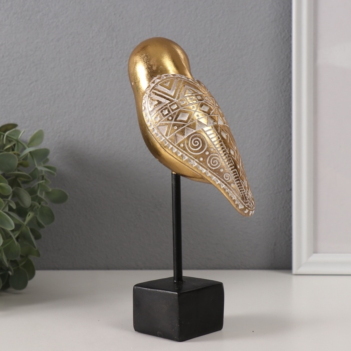 Сувенир полистоун Сувенир полистоун "Золотая сова сипуха" геометрические узоры 10,8х7,3х21 см